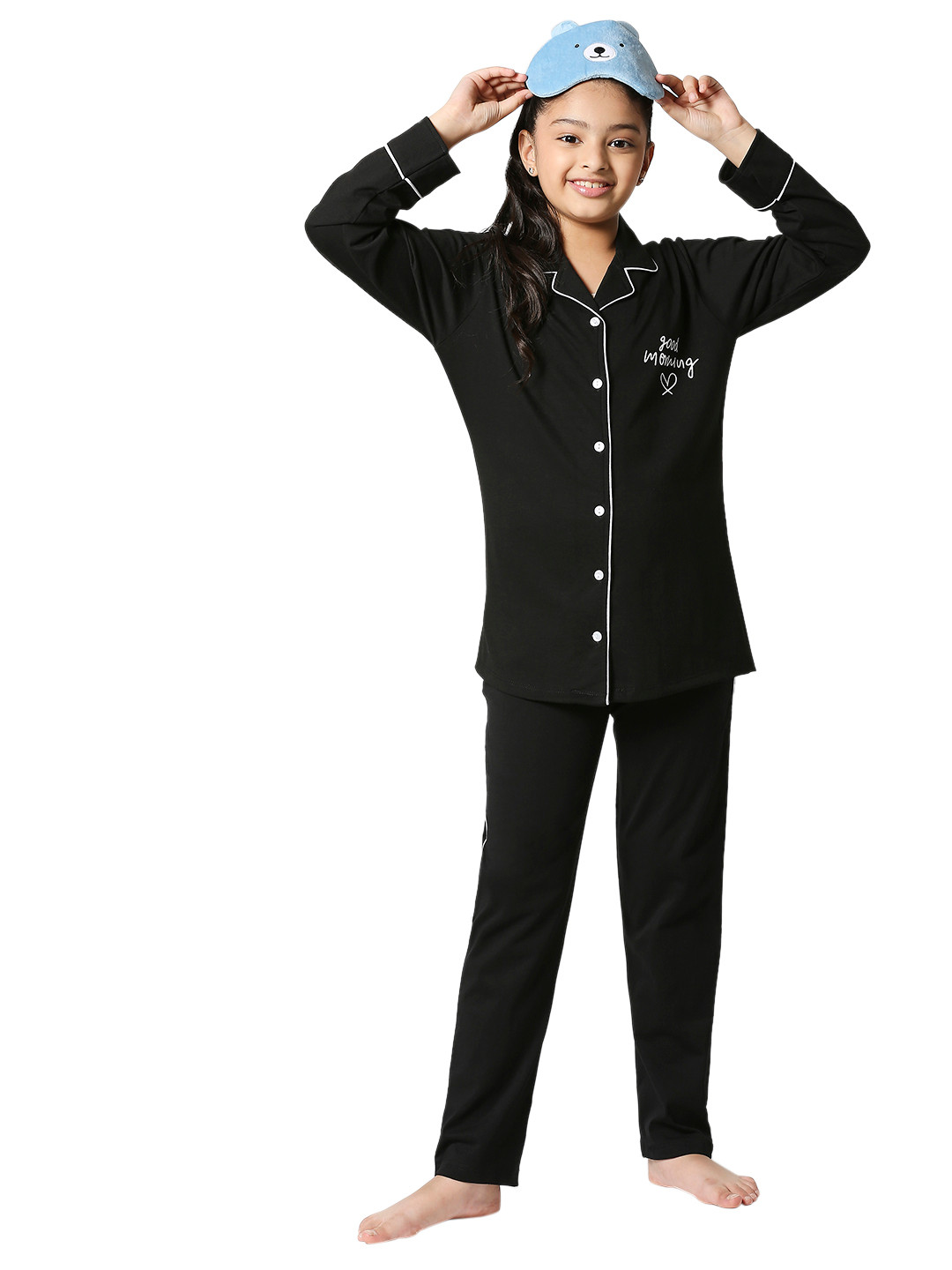 Zeyo Girls Black Night suit