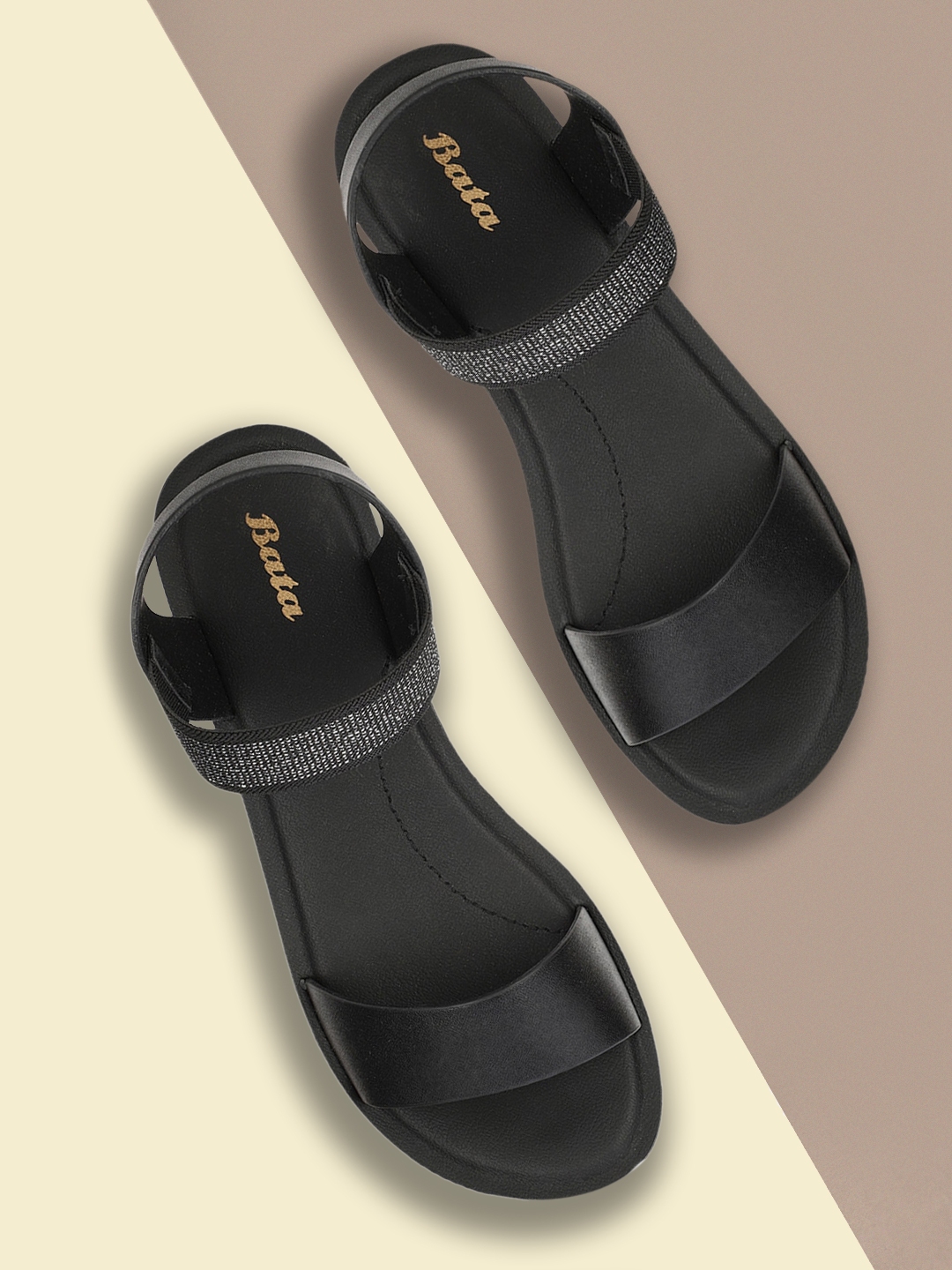 Bata black sandal hotsell