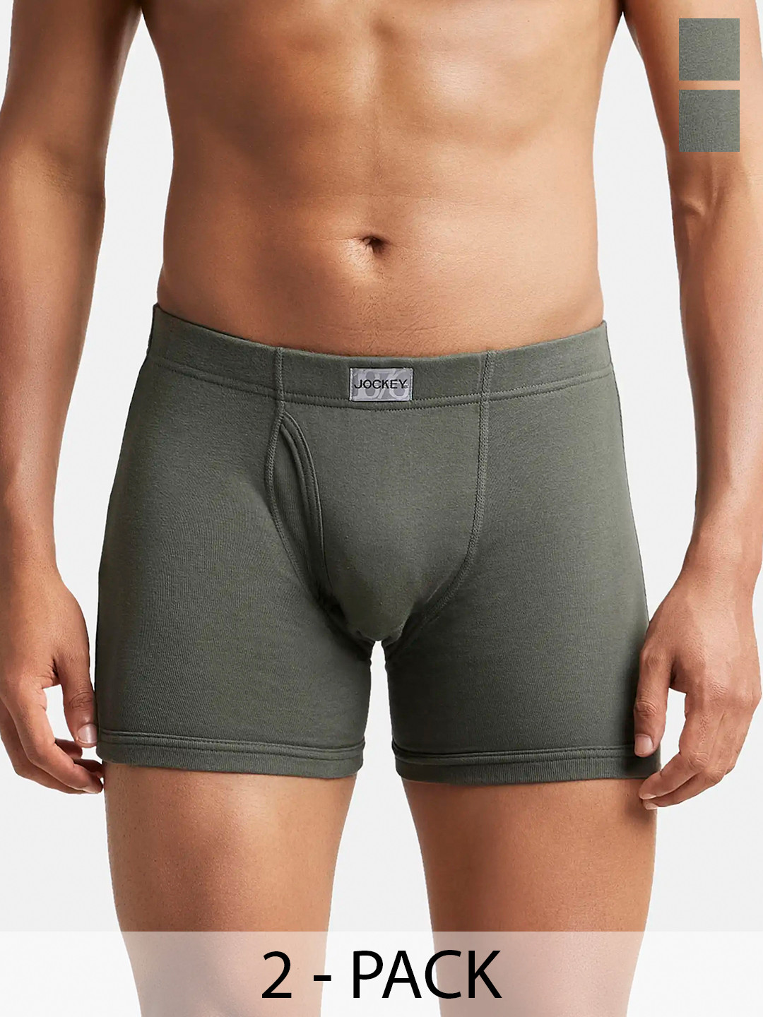 Trunk Pack Of 2 Super Combed Cotton Rib Trunk With Ultrasoft & Durable Waistband-8008