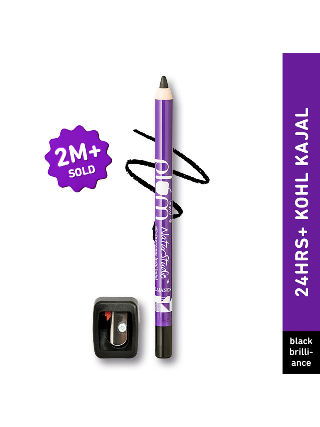 Plum NaturStudio All-Day-Wear Water & Smudge Proof Intense Matte Black Kajal Pencil