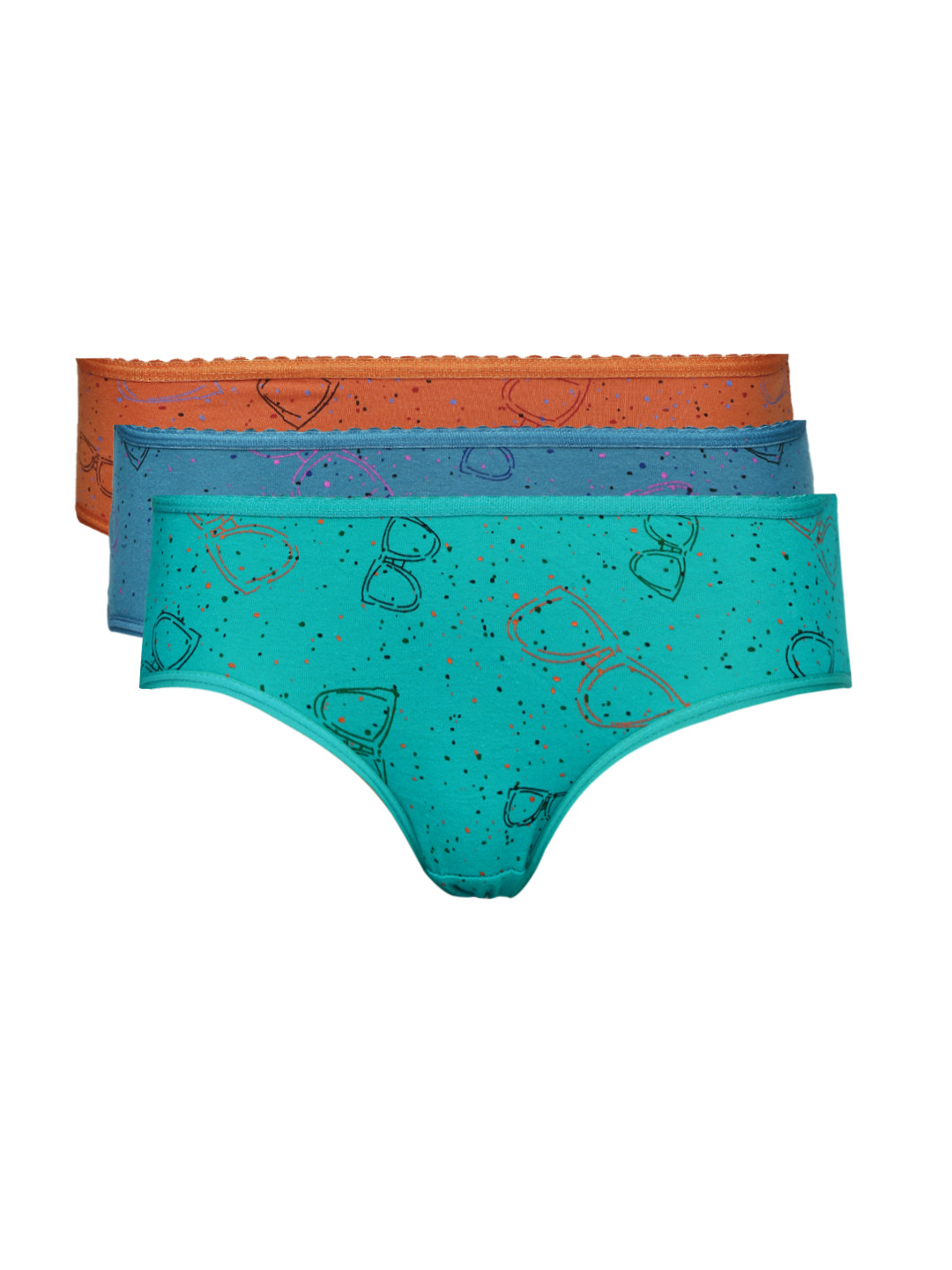 Red Rose Women Pack of 3 Printed Briefs