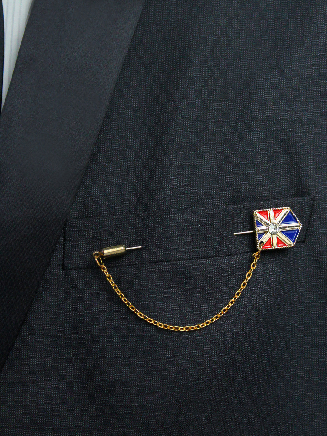 PELUCHE Unisex Gold-Coloured Union Jack Lapel Pin