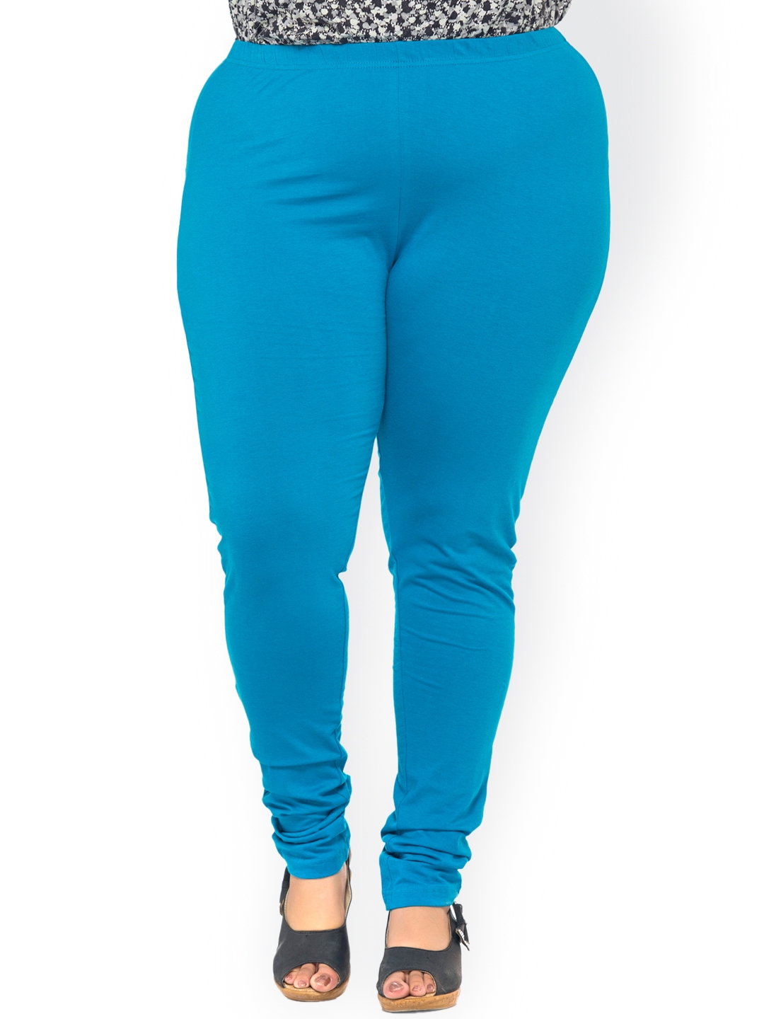 Buy PlusS Turquoise Blue Churidar Leggings - Leggings for Women 1461264
