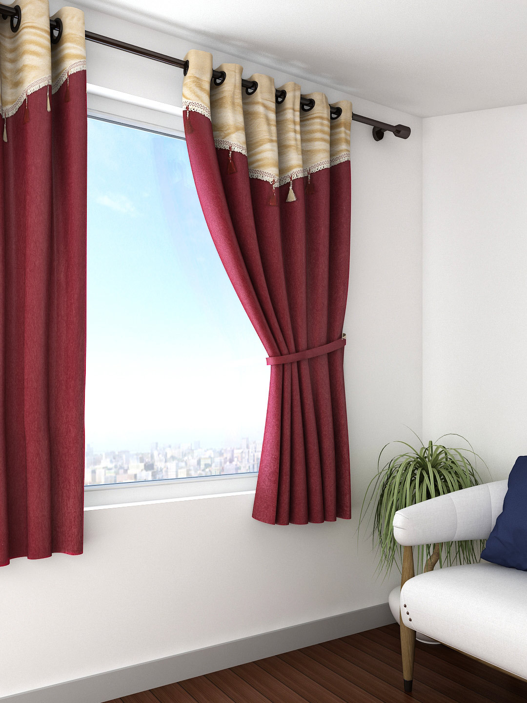 Maroon Living Room Curtains Baci Living Room