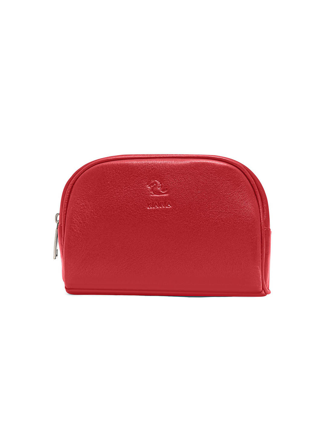 Kara Women Sasha Red Travel Leather Toiletry Kit