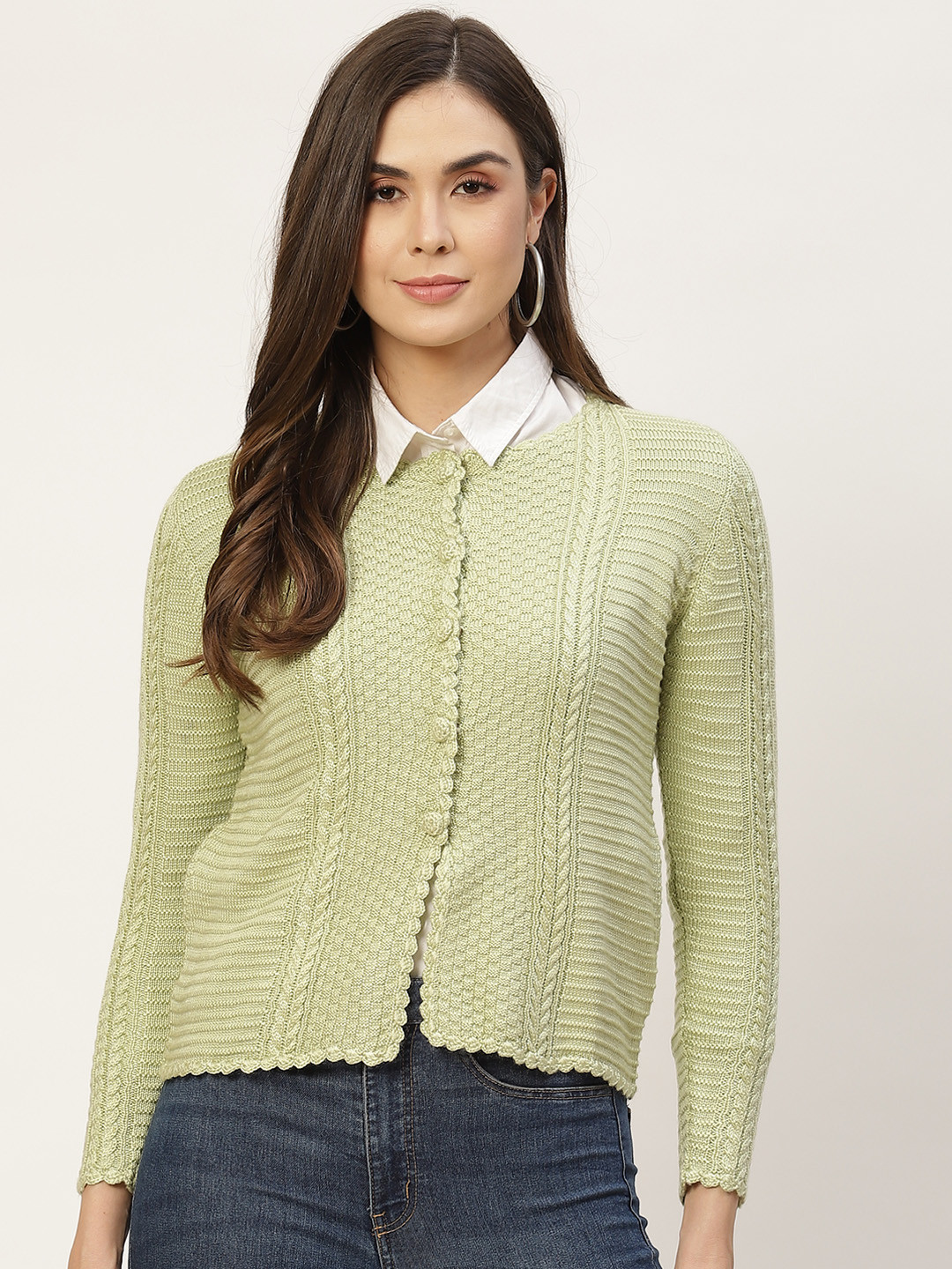 APSLEY Women Green Boucle Cardigan