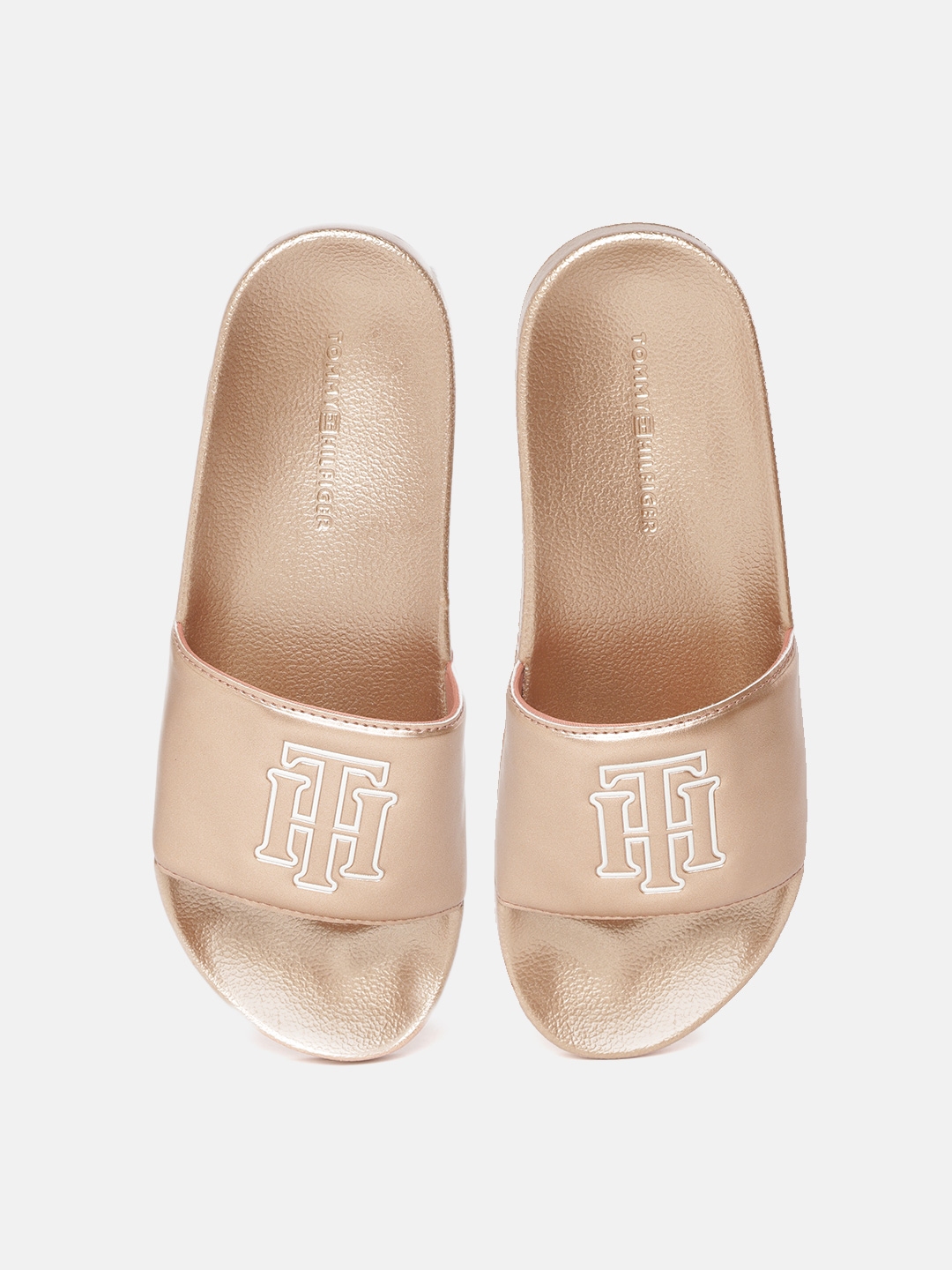 Rose gold tommy hilfiger sliders online