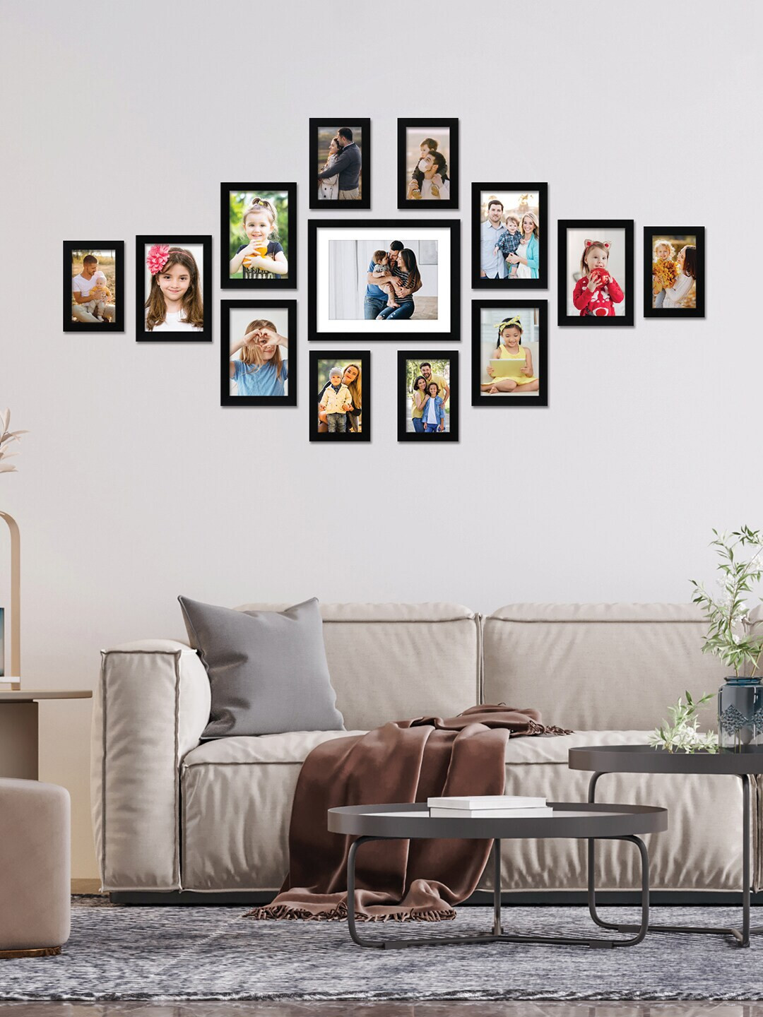 RANDOM Set Of 13 Black Solid Individual Photo Frames