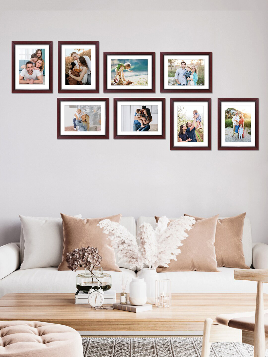 RANDOM Set Of 8 Burgundy Individual Photo Frames