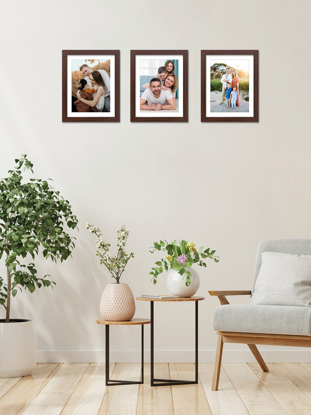 RANDOM Set Of 3 Burgundy Individual Photo Frames