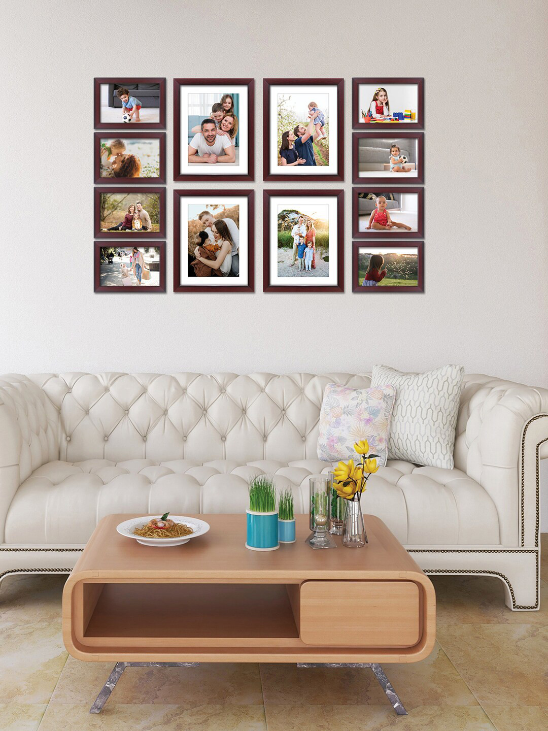 RANDOM Set Of 12 Burgundy Solid Individual Photo Frames