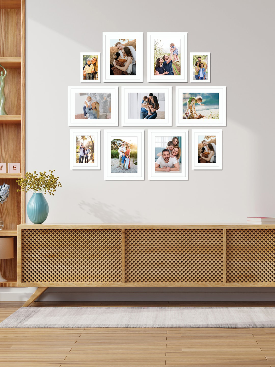 RANDOM Set Of 11 White Solid Individual Wall Photo Frames