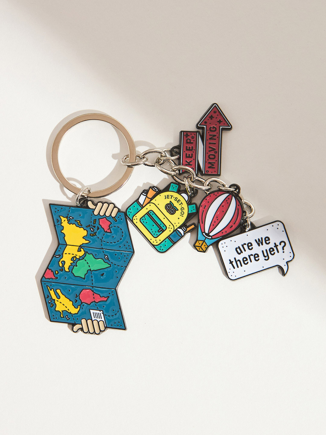 Chumbak Multicoloured Enamel Printed Metal Keychain