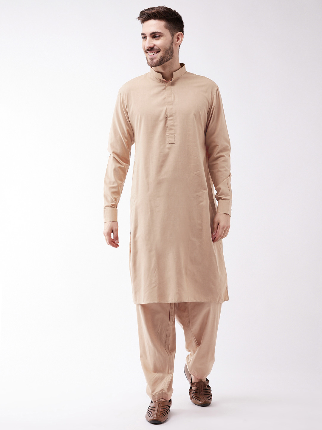 VASTRAMAY Men's  Solid Regular Kurta with Salwar