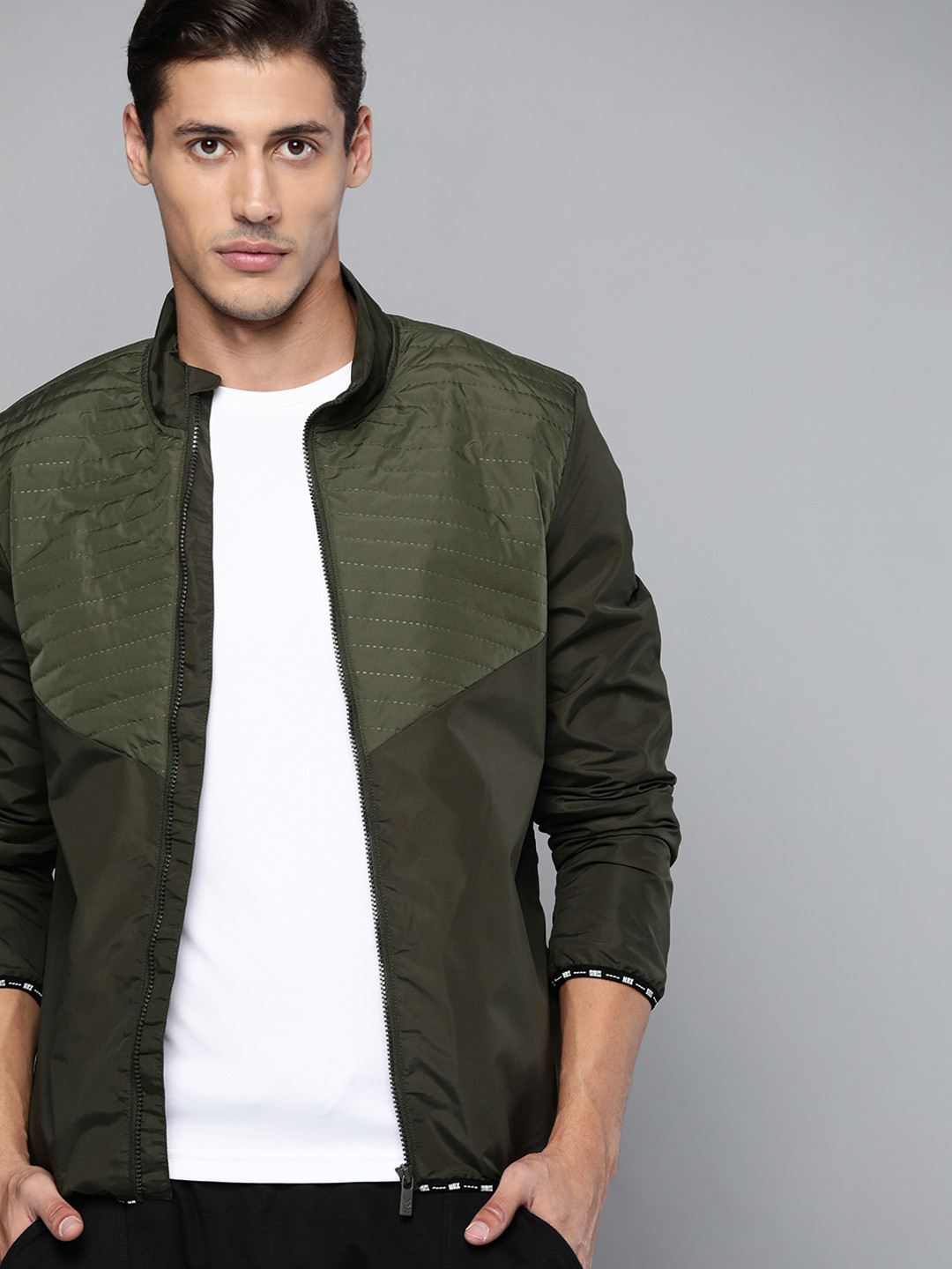 HRX By Hrithik Roshan Training Men Olive Rapid-Dry Solid Jacket