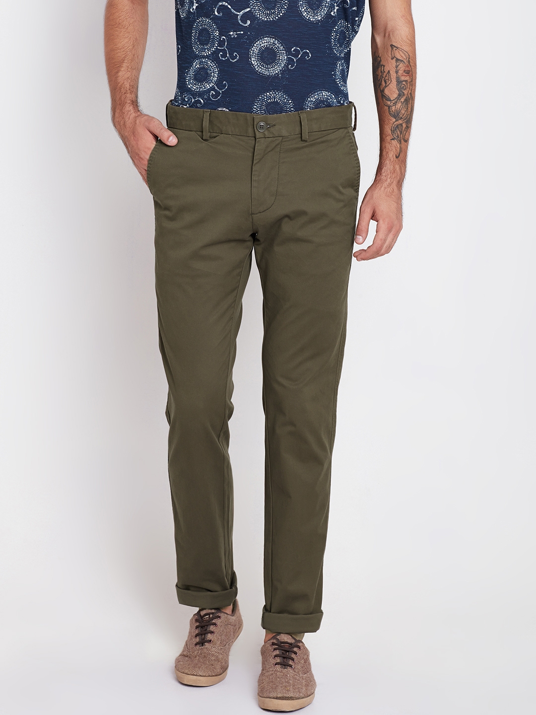 Buy Indian Terrain Beige Brooklyn Fit Trousers  Trousers for Men 1142523   Myntra