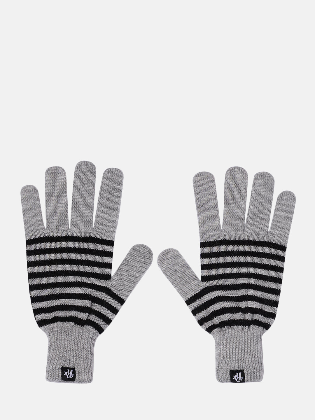 Roadster Grey & Black Striped Acrylic Gloves
