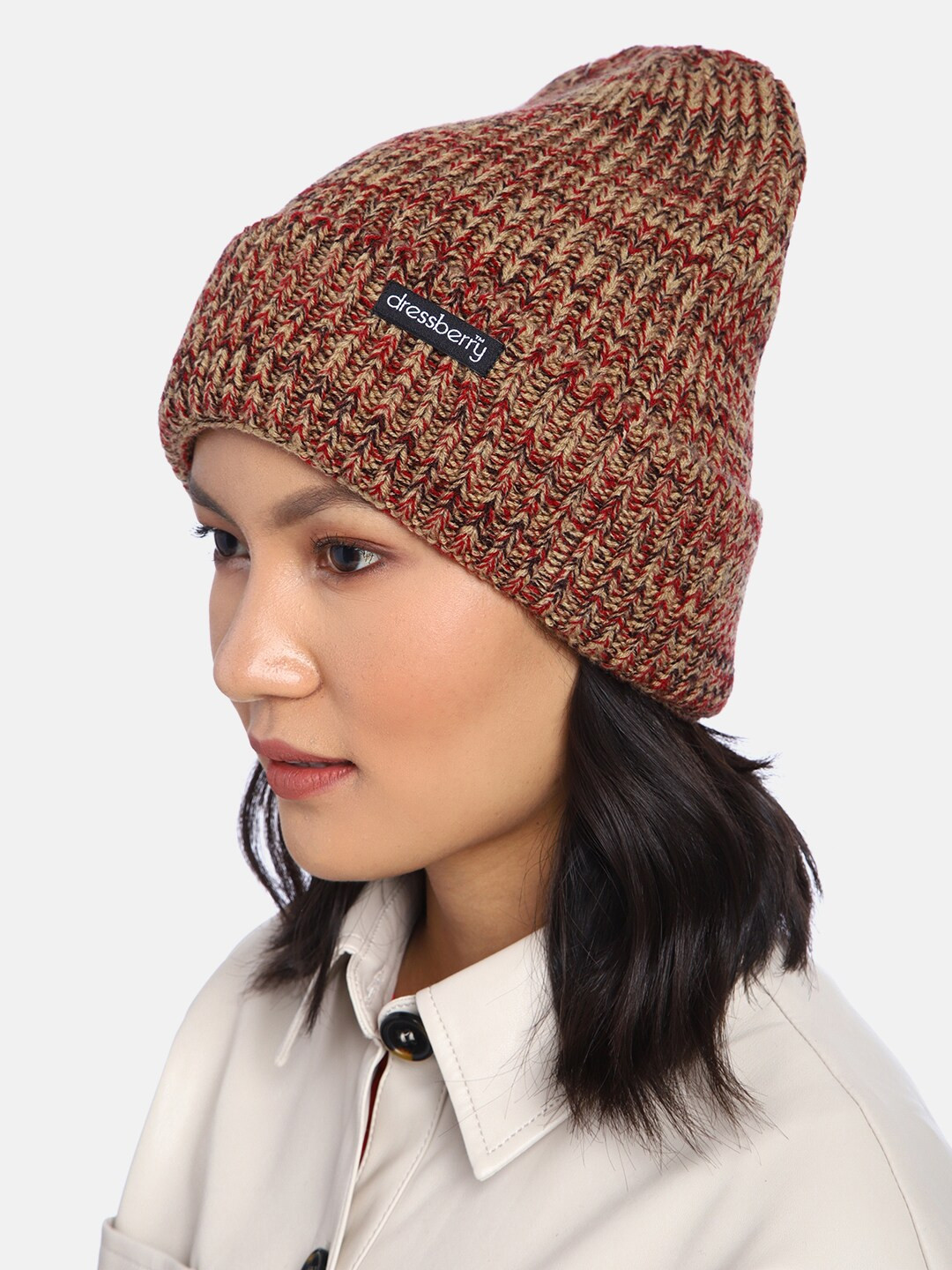 DressBerry Women Brown & Maroon Beanie