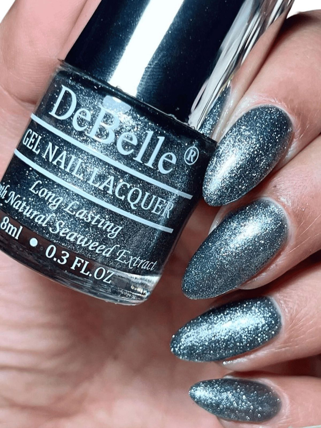 DeBelle Grey Gel Nail Lacquer - Grey Glitterati 8 ml