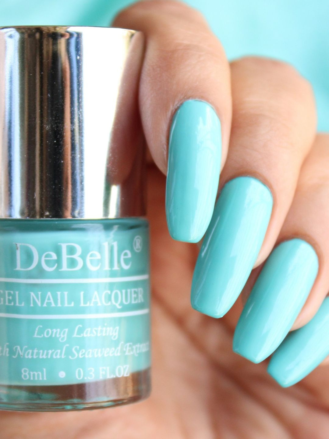 DeBelle Long Lasting Gel Nail Lacquer with Seaweed Extract - Tahiti Teal 6 ml