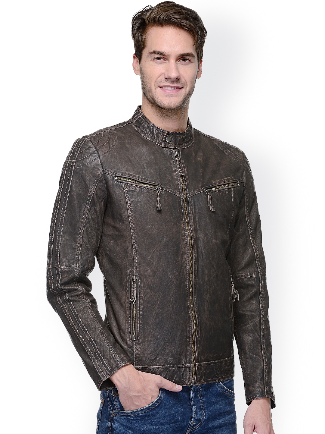 Teakwood leather deals jackets myntra