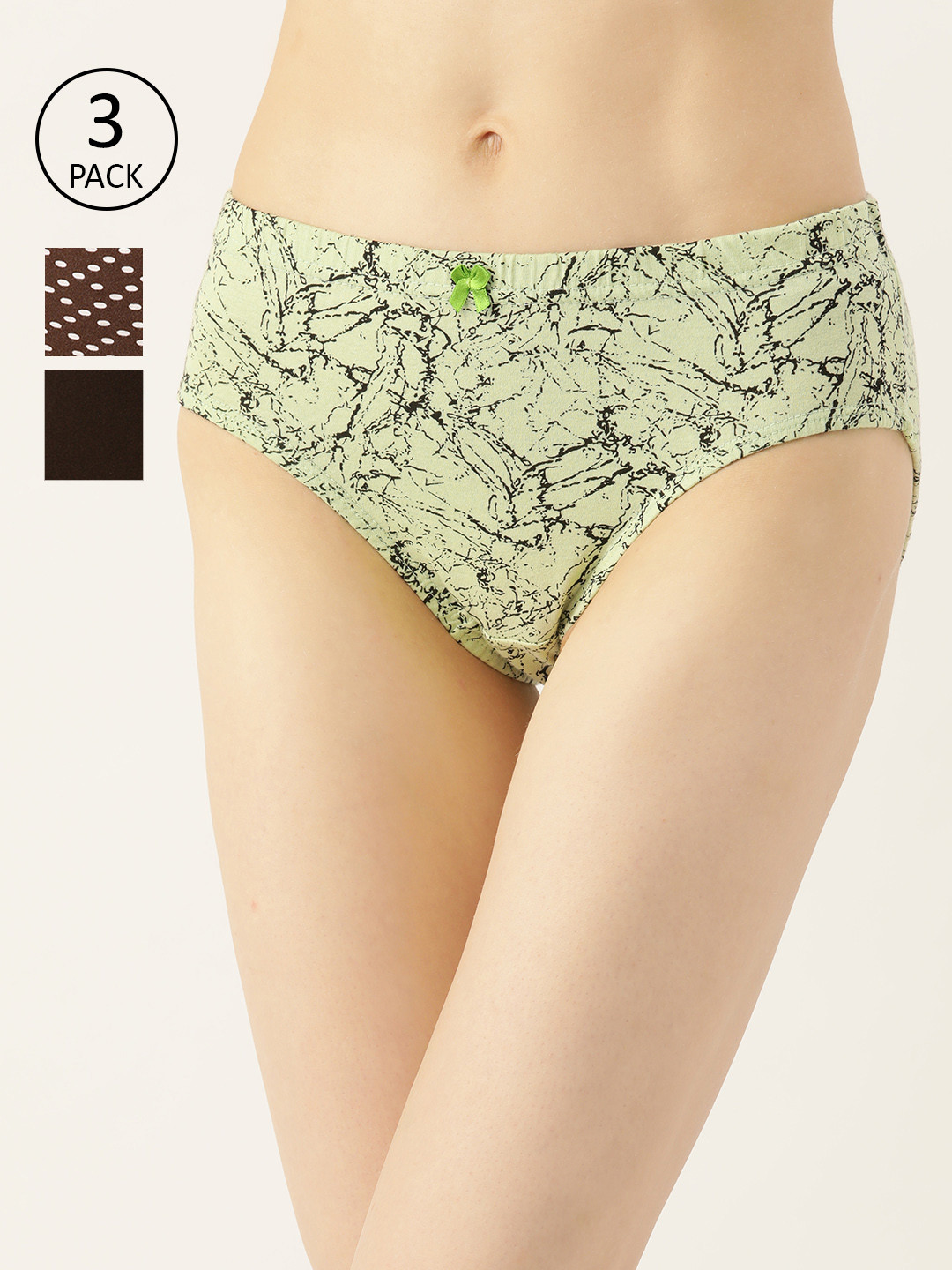 Leading Lady Women Pack of 3 Pure Cotton Printed Basic Briefs LLL-151-3