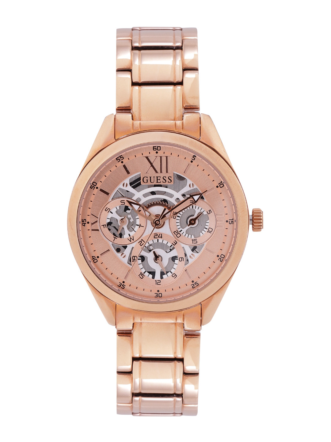 GUESS Women Rose Gold-Toned Analogue Chronograph Watch GW0253L3