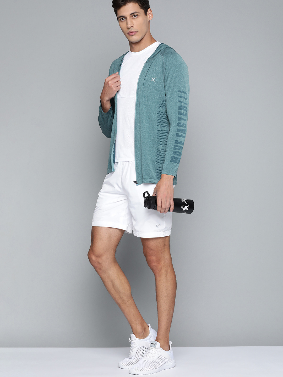 HRX By Hrithik Roshan Running Men Blue Coral Seamless Solid Jacket