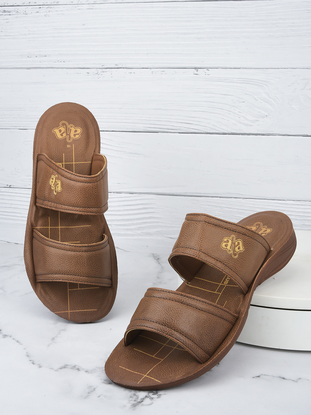 Liberty Men Brown Slip-On Sandals