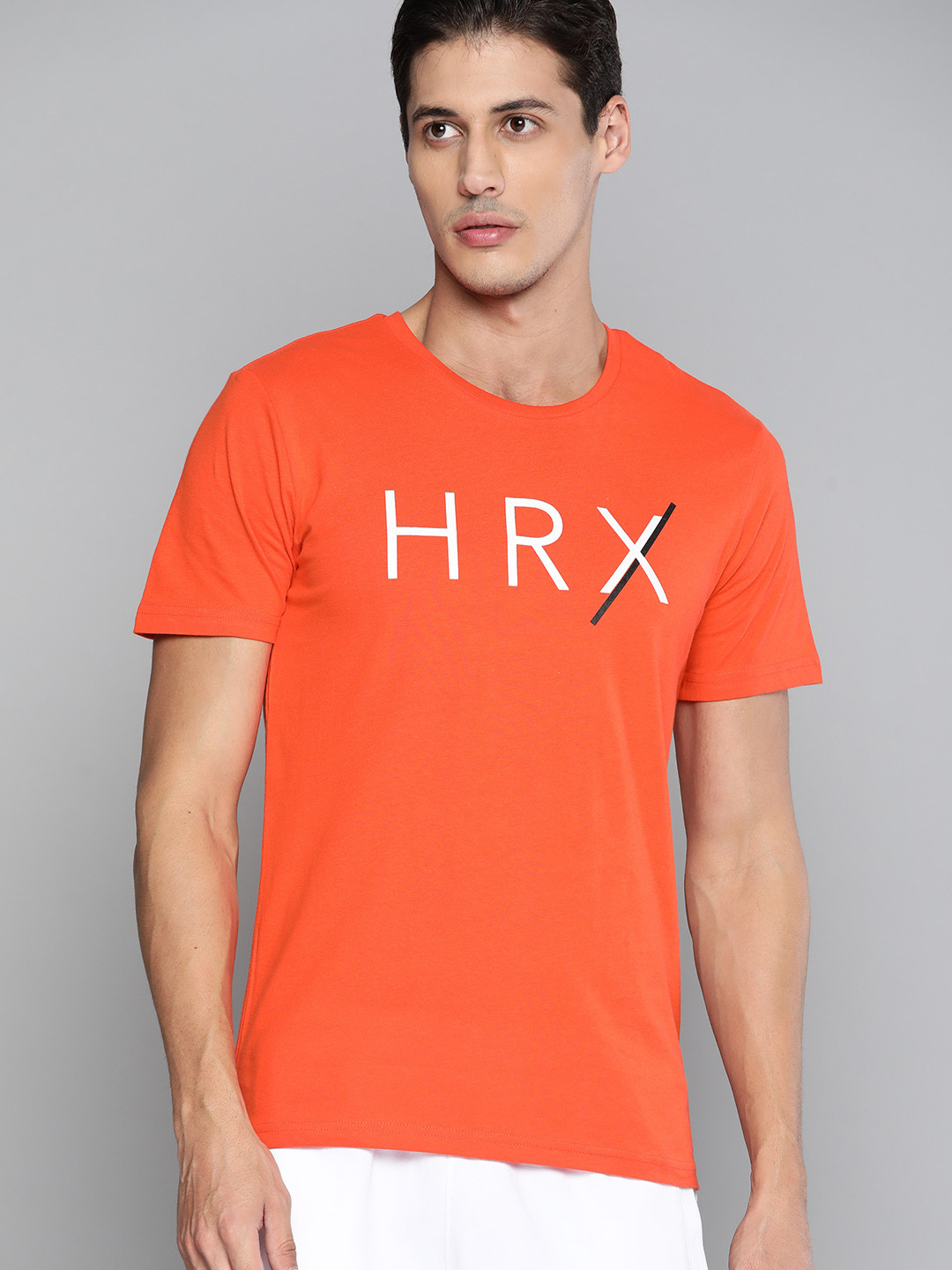 HRX By Hrithik Roshan Lifestyle Men Oxy Fire Bio-Wash Brand Carrier Pure Cotton Tshirt