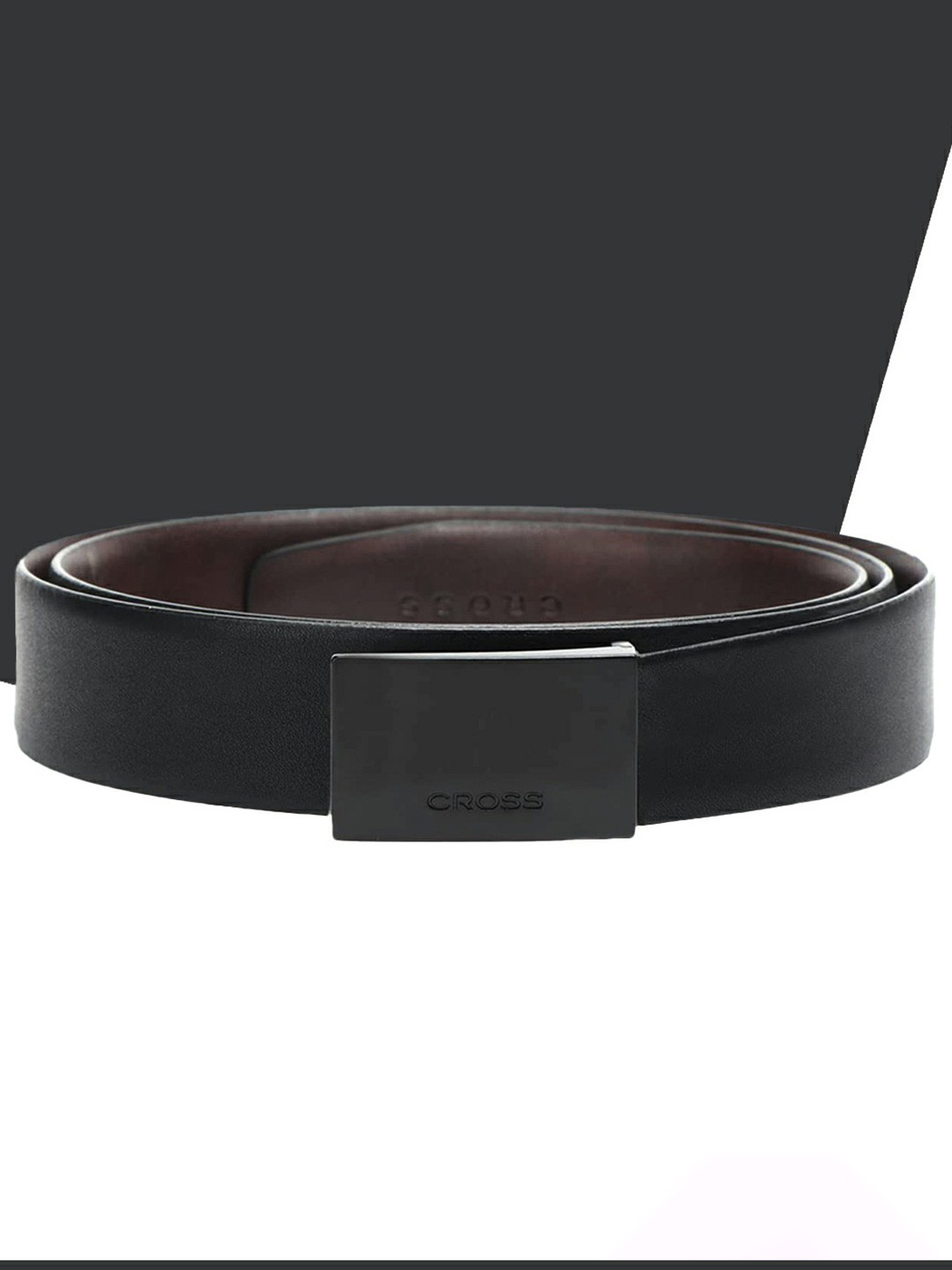 Cross Men Black Solid Leather Belt