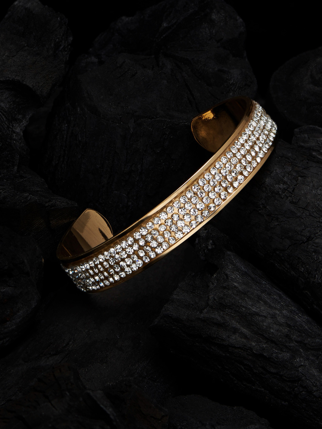 AMI Women Gold-Toned Gold-Plated Cuff Bracelet