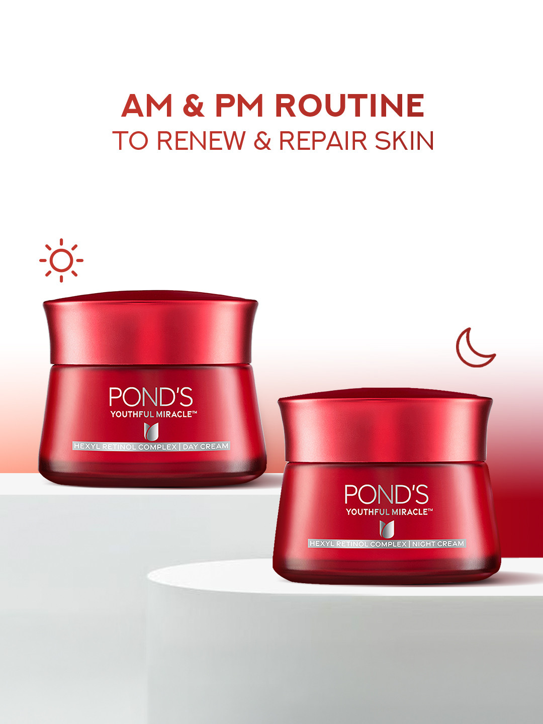 Ponds Women Set of 2 Age Miracle Cell ReGEN Day Cream & Wrinkle Corrector Night Cream