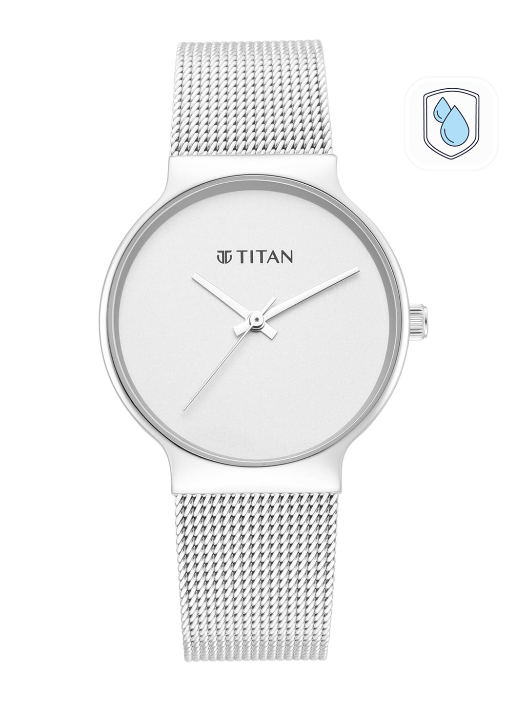 Titan Women Silver-Toned Bracelet Style Straps Analogue Watch 95141SM01-Silver