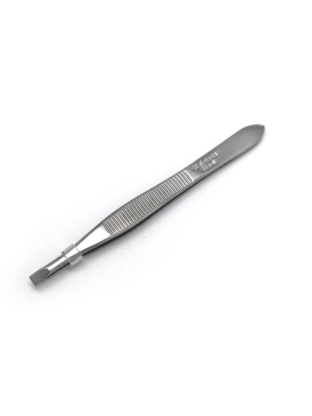 basicare Grey Textured Flat Tweezer