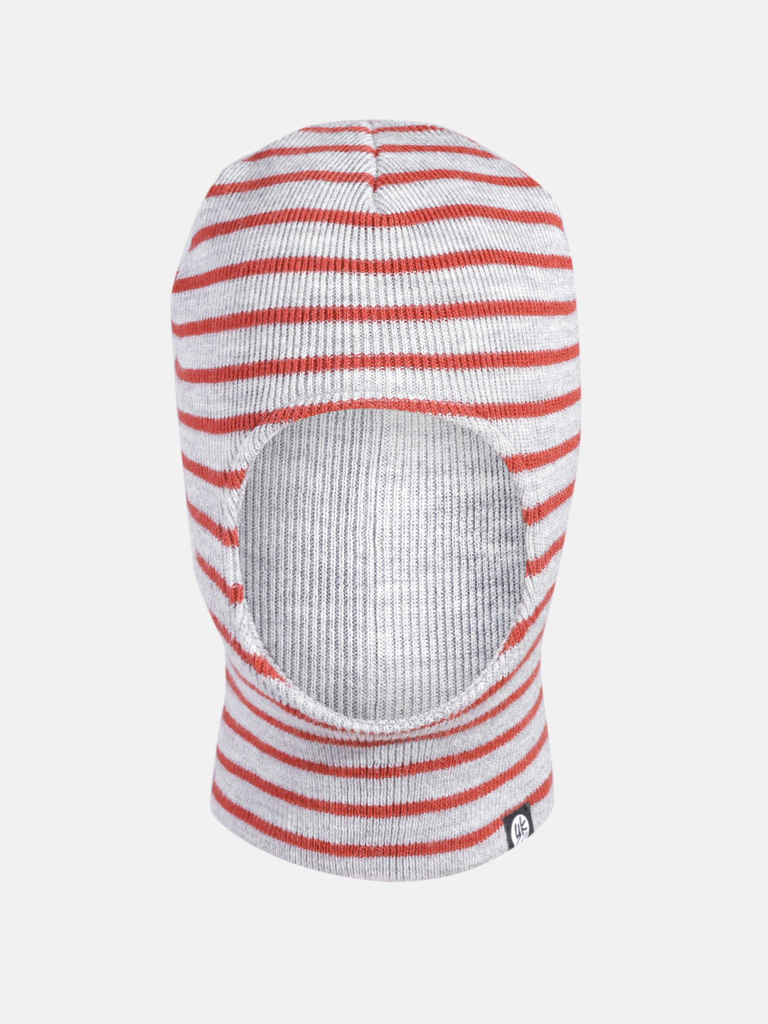YK Kids Grey & Red Striped Monkey Cap