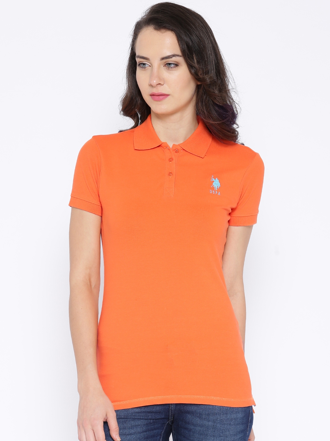 orange polo shirt women