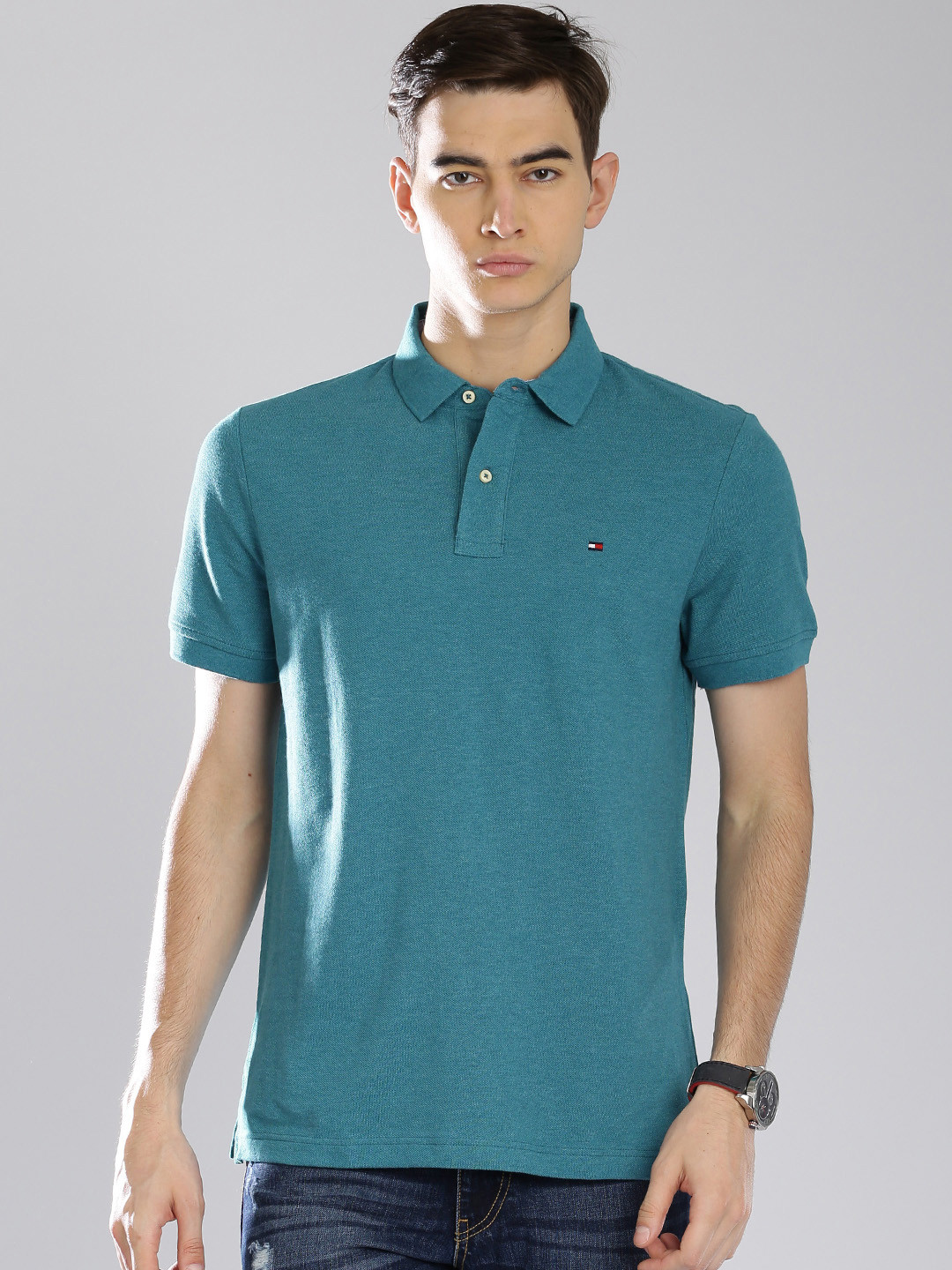 teal tommy hilfiger shirt
