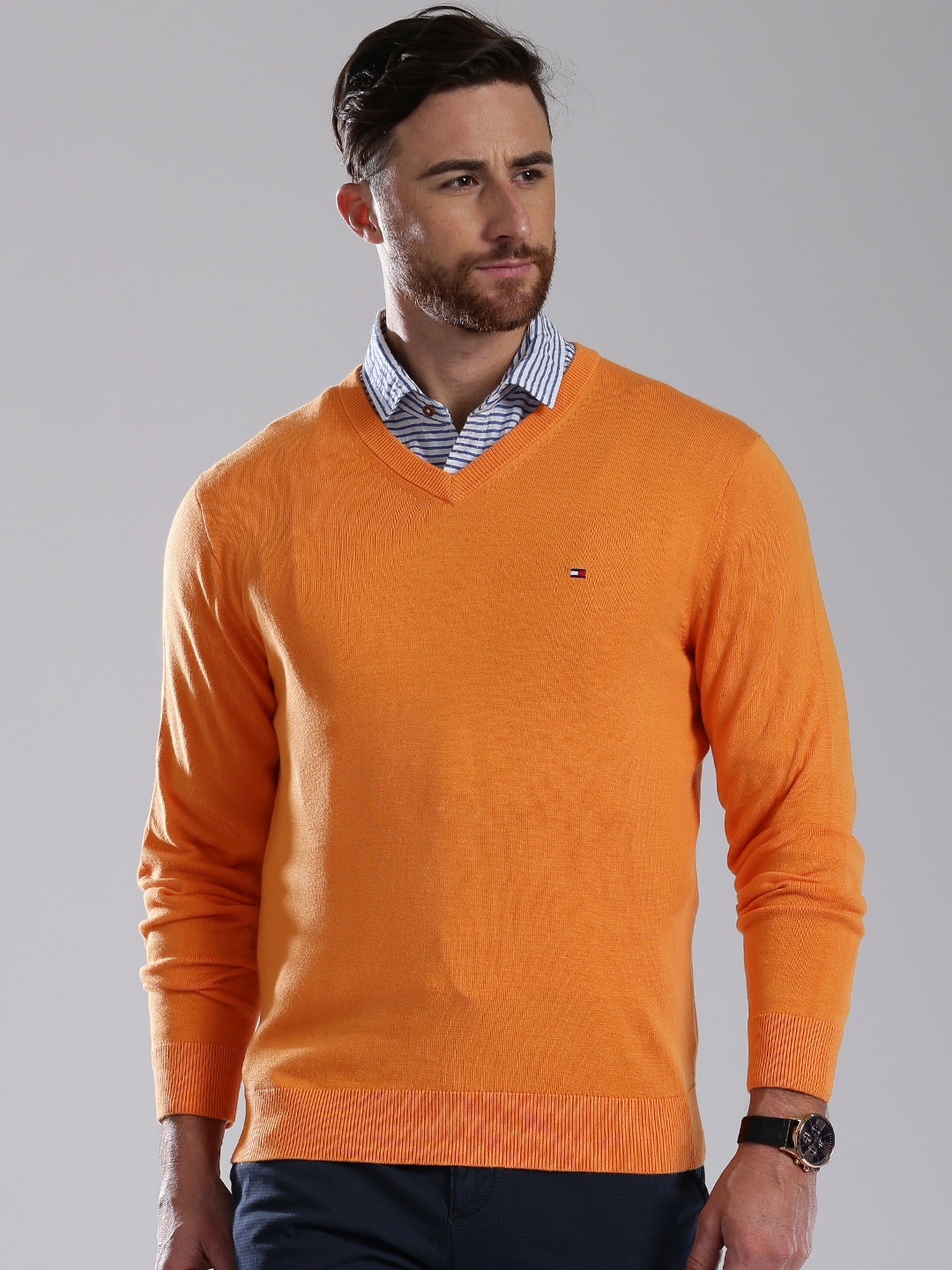 tommy hilfiger orange sweater