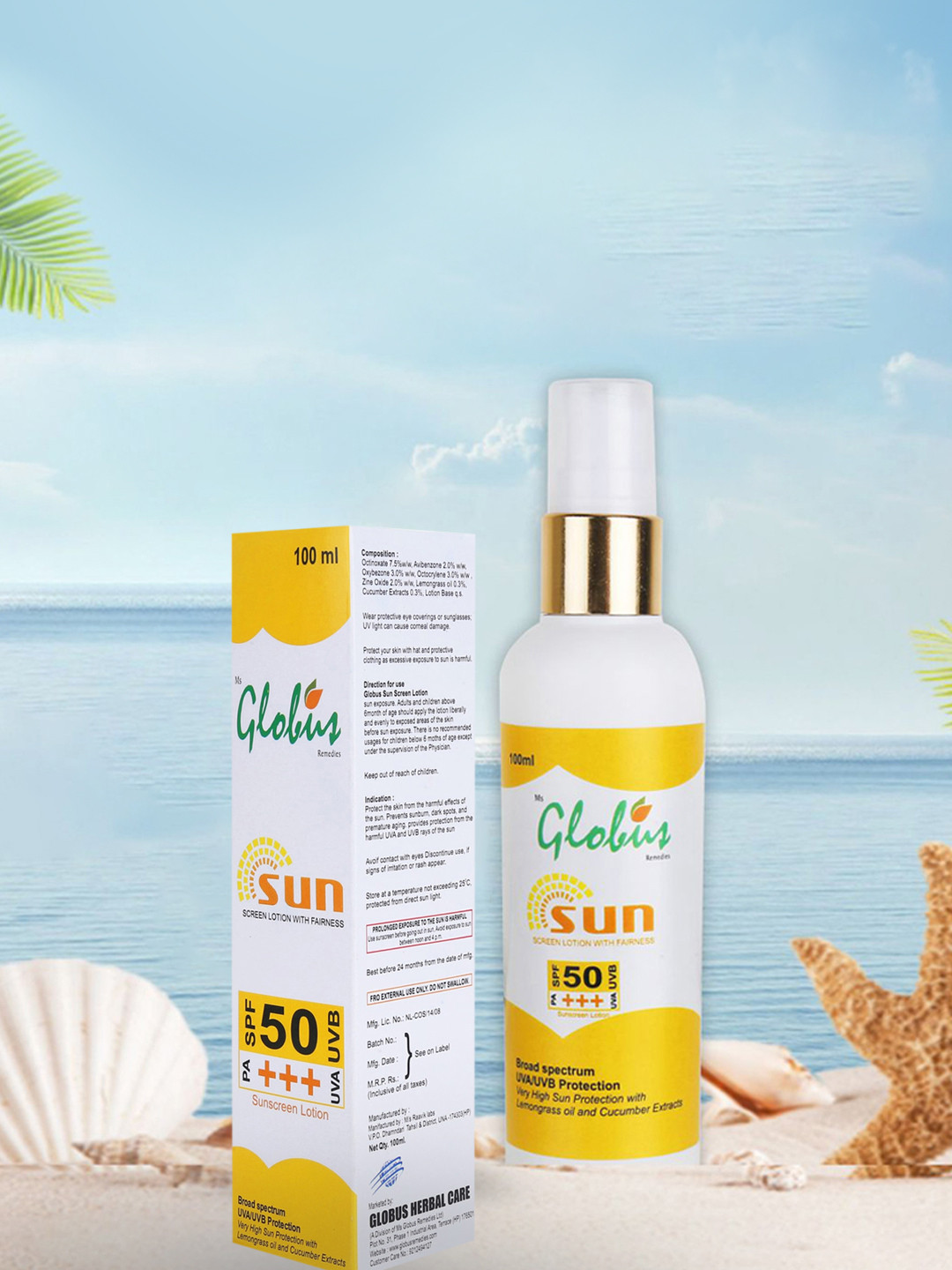 Globus Naturals Sun Screen Lotion SPF 50 - 100 ml