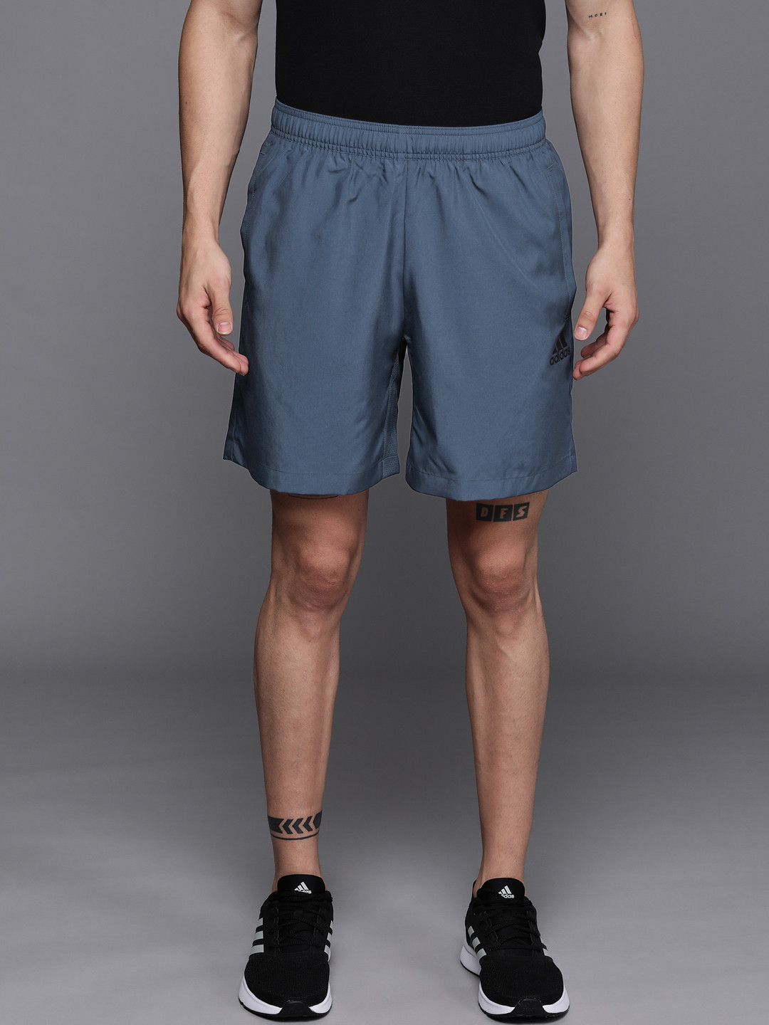 ADIDAS Men Navy Blue Solid Woven Sports Sustainable Shorts