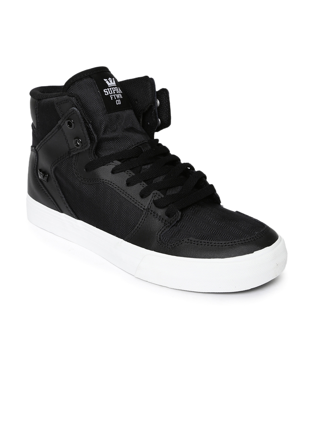 Buy Supra Men Black Woven High Top Sneakers Casual Shoes for Men 1475360 Myntra