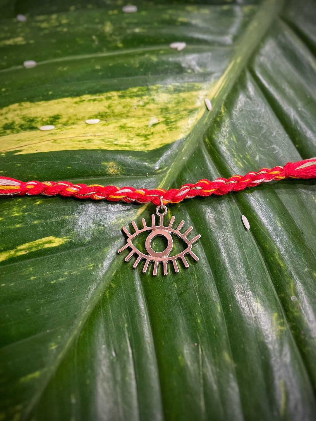 Digital Dress Room Mens Red & Yellow Evil Eye Fancy Rakhi Designs