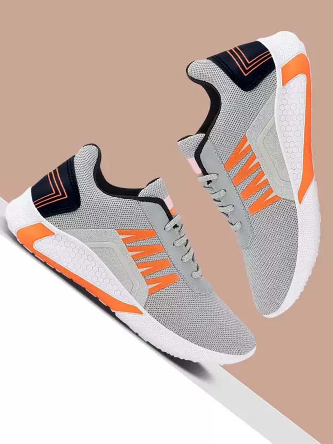 aadi Men Grey Woven Design Sneakers