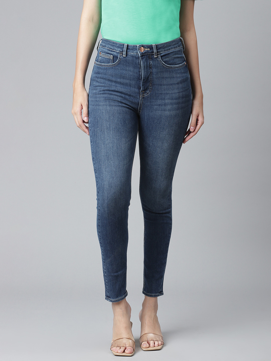 Marks & Spencer Women Blue Skinny Fit Light Fade Stretchable Jeans