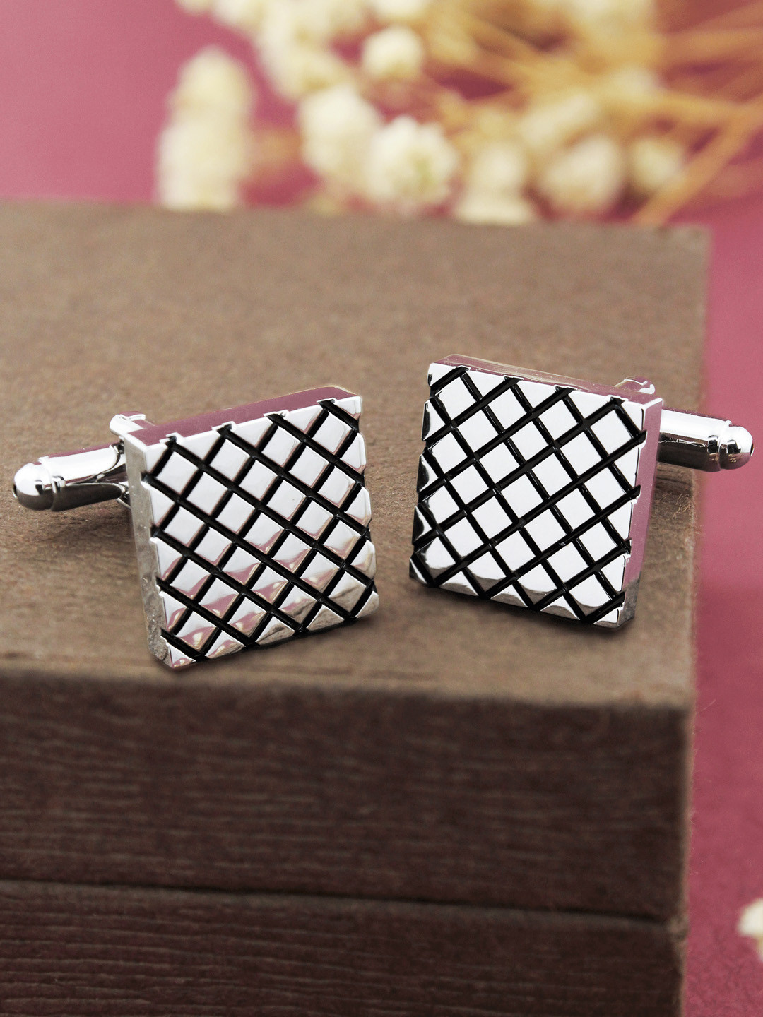 PELUCHE Silver-Toned Cufflink