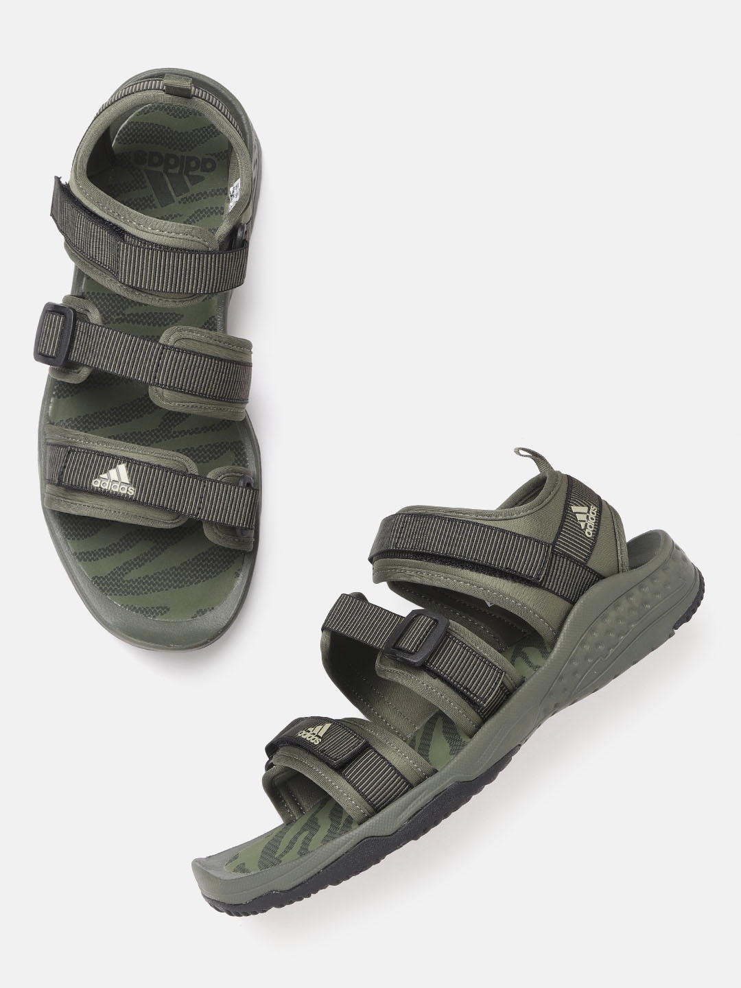 Adidas olive green sandals cheap