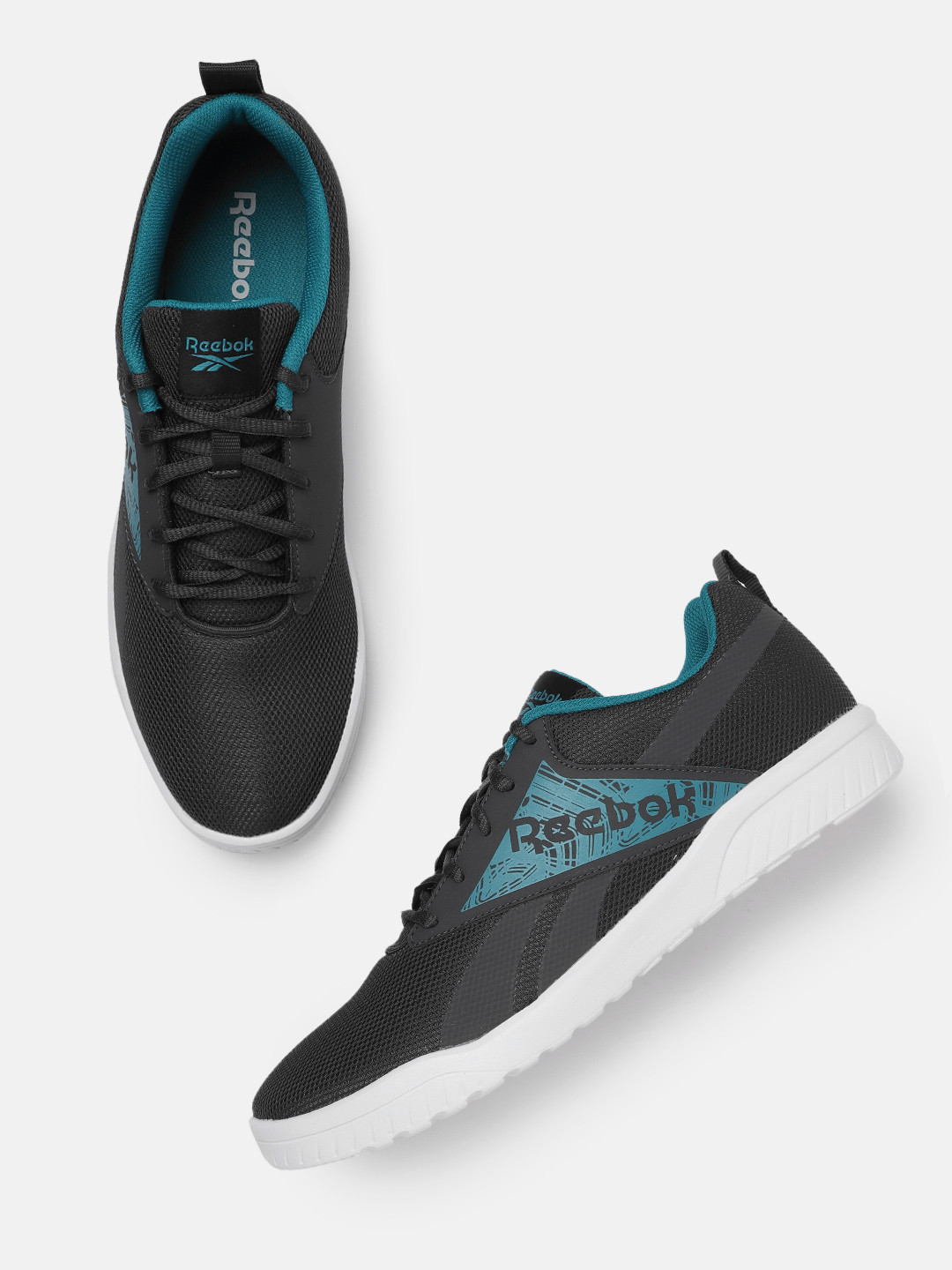 Reebok Men Charcoal Grey & Teal Blue Austin Walking Shoes