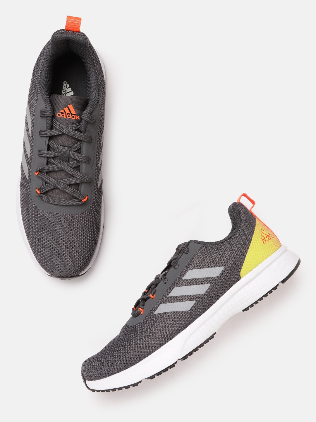 ADIDAS Men Charcoal Grey Glowrun Reflective M Woven Design Running Shoes