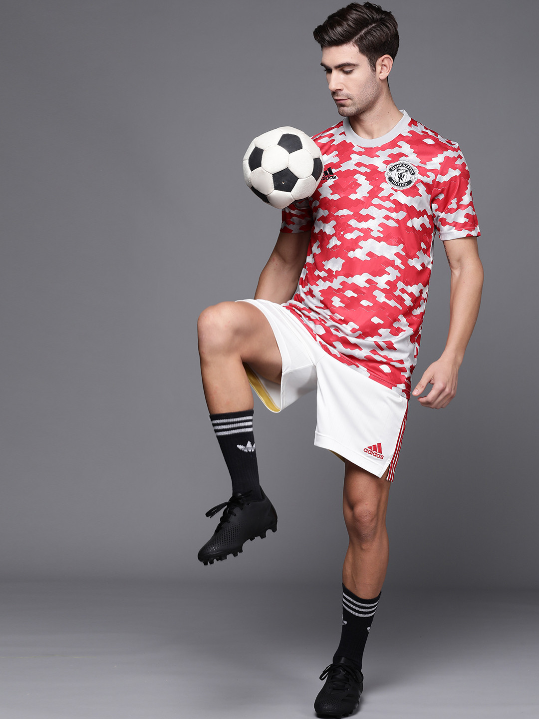 ADIDAS Men White Manchester United 21/22 Home Sustainable Shorts